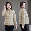 Mom's Winter New Women's Large-size Thin Padded Jacket Versatile Padded Jacket Simple Warm Stand-up Collar Padded Jacket Trendy