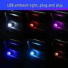 USB Powered Car Ambient Light 7-Color RGB LED DIY Car Accessory Plug and Play Car Interior Decoration Easy Install Mood Lighting