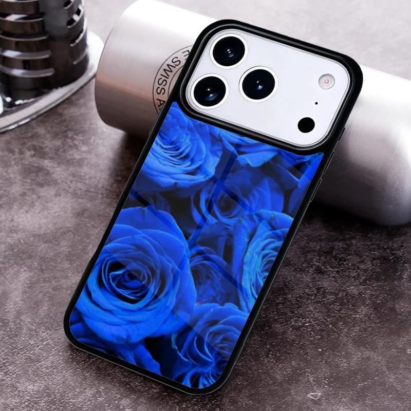 Blue Rose Flower Phone Case For iPhone 17 16 15 14 13 12 11 Pro Max Plus 17Air Soft Silicone Cover