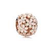 Plated Rose Gold Sparkling Pink Air Balloon & Levelled Heart Charm Bead Fit Original Sier Bracelet DIY Jewelry