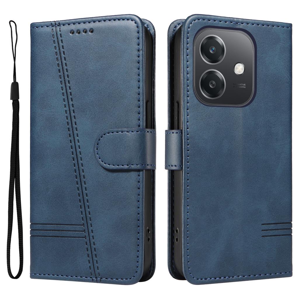 For Oppo A5x 5G/A3x 4G/5G (India)/A3 4G/5G/A60 5G/A40 4G/A40M 4G Case Flip Wallet T-Shape Lines Leather Phone Cover