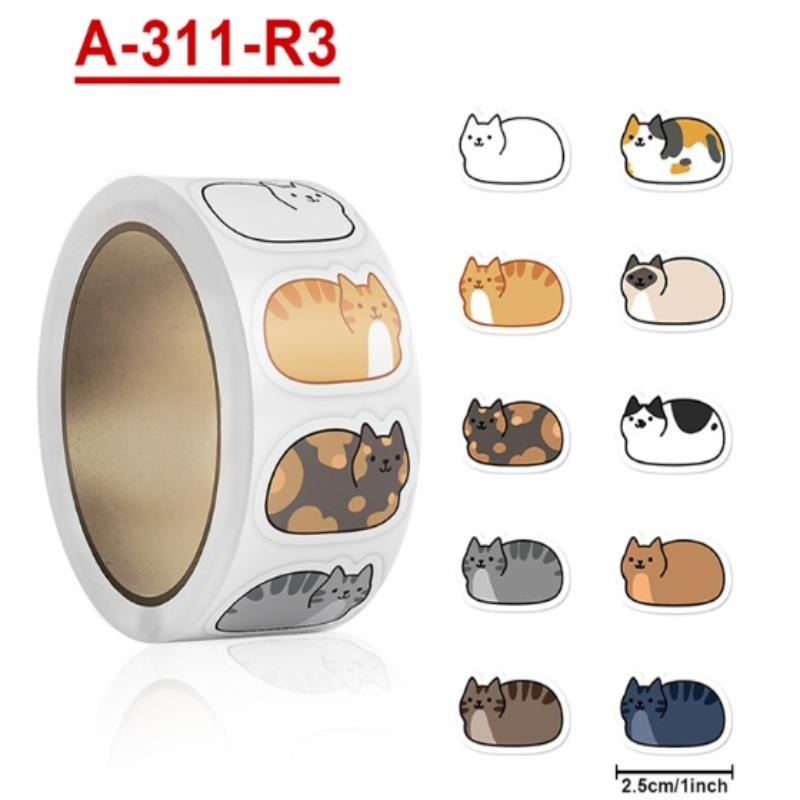 

500Pcs Kawaii Cartoon Cat Tuo Tuo Roll Stickers Skateboard Laptop Luggage Skateboard Phone Gift Waterproof Phone Cute Sticker A1