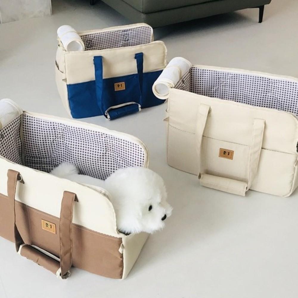 Borsa a tracolla per animali domestici Borsa tote portatile per viaggi con animali domestici Morbida traspirante Sedile per auto per cani Portatile Antiscivolo Borsa per il trasporto del gatto Uso per cani di piccola taglia