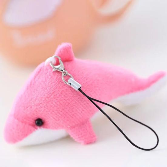 7,5cm Delfin Plüsch Anhänger 3D Augen Niedliche Tierpuppe Plüschtier Hängende Dekoration Weiches Stofftier Meeresbewohner Plüschpuppe Rucksack Anhänger Kinder Mädchen Geschenk