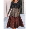 QICED Fashion Autumn Winter Long Sleeve O-Neck Casual Dresses