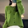 QingHe Cashmere Women's 30% Cashmere Cardigan - Soft & Warm Wool Blend Sweater