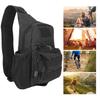 Sport Sling Brusttasche Camouflage Taktik Outdoor Kompakter Rucksack Wandern Radfahren Packtasche Schwarz