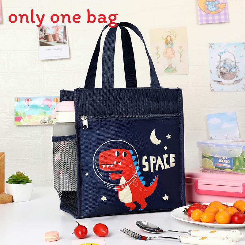 Childrens Cartoon Canvas Lunch Bag With Waterproof Handle For School And Travel