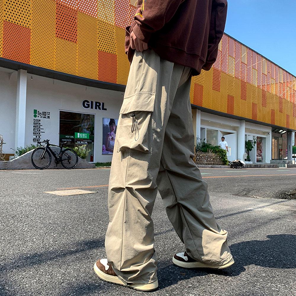 Japan Men's Y2K Casual Cargo Pants Sweatpants Pocket Trousers Baggy Wide Leg Pants Parachute Techwear Korean Clothes Men