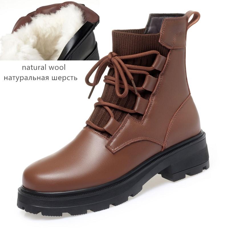 

Fashion AIYUQI Women Winter Boots Large Size 2025 New Genuine Leather Women Motorcycle Boots Wool Warm Retro Non-slip Ladies Ankle Boots 35