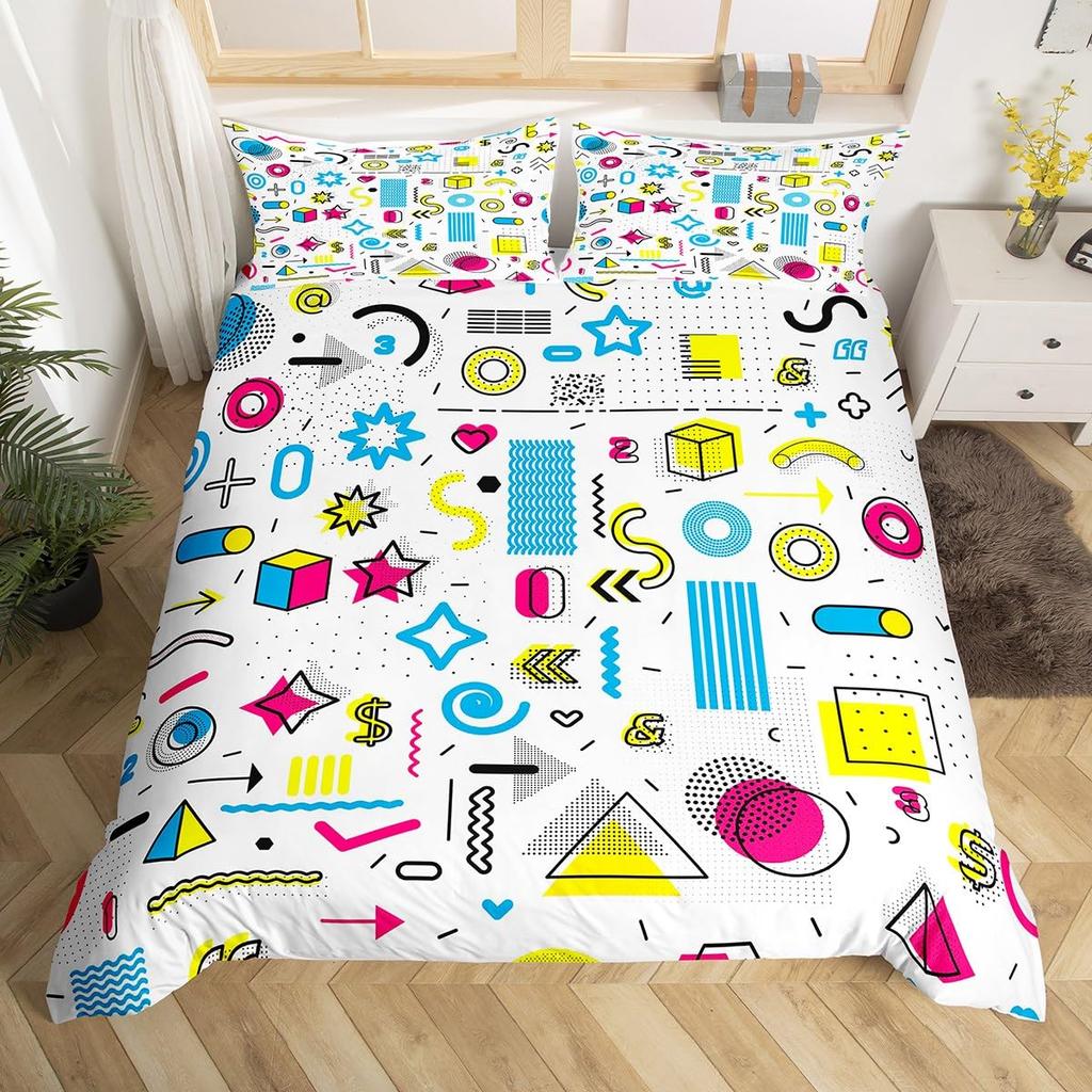 Science Formula Bedding Set Queen Chemical Elements Science Theme Duvet Cover for Boys Girls School Educational Dorm Room Decor