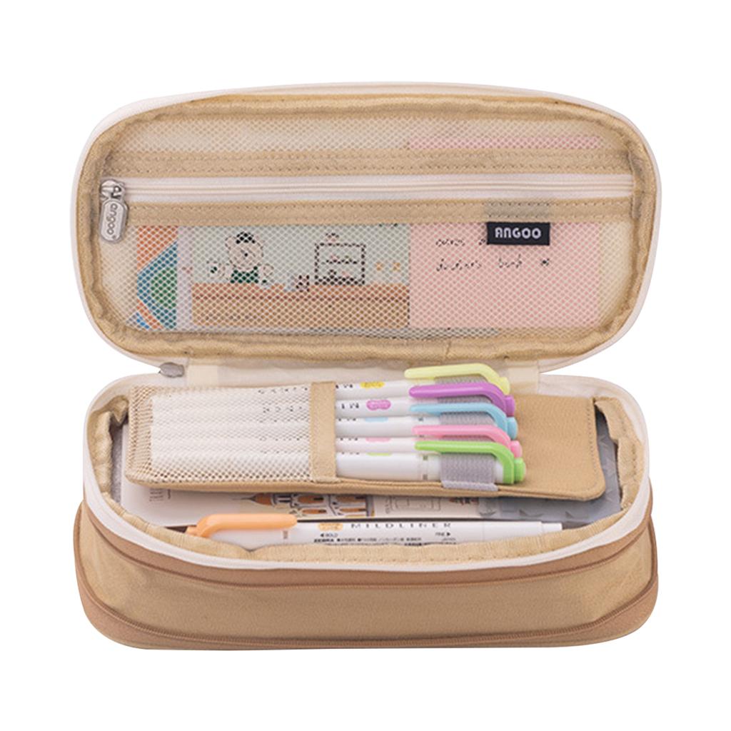 Pencil Case Large Capacity School Pencil Box Stationery Zipper Pocket for Office Home Storage