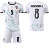 2025-26 Portugal Auswärtsweißes Trikot #7 Ronaldo #8 Fernandes #11 Jota Fußballtrikots