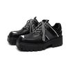 Men Thick Soled Square Toe Leather Shoes Casual Business Dress Shoe Male Brand Lace Up Oxfords Split Leather Formal Wedding Shoe