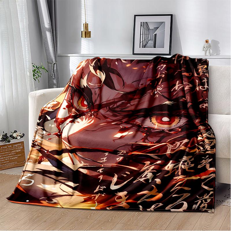 30 Style Demon S-Slayer Cartoon  Kamado Nezuko Anime Blanket,Soft Throw Blanket for Home Bedroom Bed Sofa Travel Office Kids