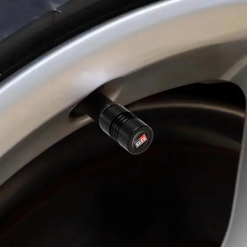 4Pcs Car GR Sport Wheel Tire Stem Air Valve Caps For Toyota Gazoo Racing ML32 GR86 Mirai Prado Avensis Plugs Auto Accessories