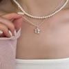 Japanese & Korean Pink Zircon Star Pendant Necklace - High-End Dainty Clavicle Choker