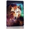 Wolf D Texture Metal Poster Customized Wall Art Tin Sign Gift for Mancave Desk Decor Room Article Decoration Gaming Wand Deko