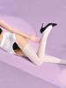 Collants Sexy pour Femmes 2 en 1 Brillant à l'Huile Transparent Transparent Creux Yoga Amincissants Collants Entrejambe Ouvert Bas avec Porte-Jarretelles Amovible