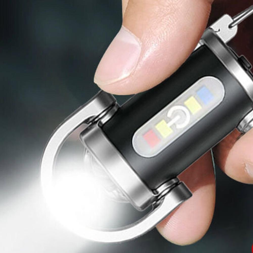 LED Keychain Flashlight with Multiple Modes and External Charging Capability