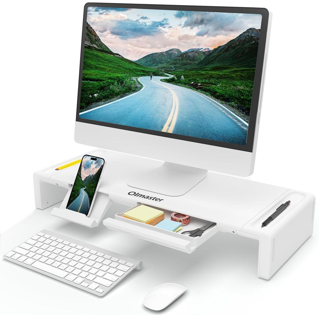 Olmaster Monitor Desktop 3 Tier Width PC Monitor Smartphone Tablet Holder Display Keyboard 8CM Load Capacity Laptop PC Genuine Product Stand, Stand,