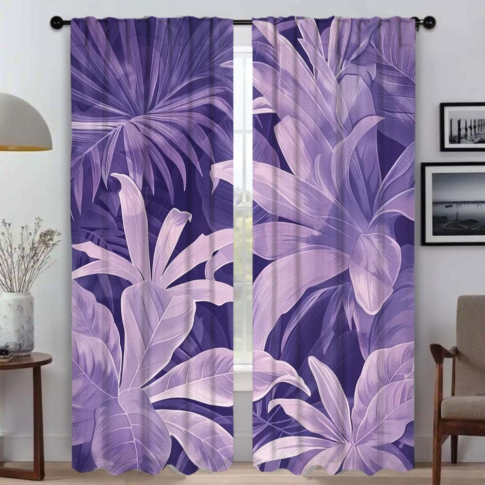 Leaf Blackout Curtains for Camera Window Curtain for Room 2 Panel Shades Partition Home Interior Curtains Halloween Decoration