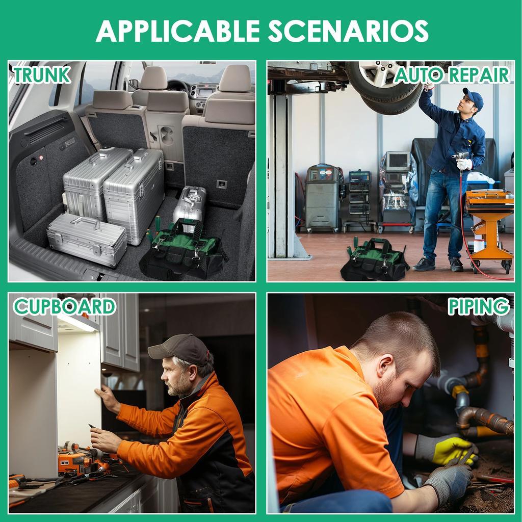 16/18'' Tool Bag Organizer Waterproof Oxford Cloth Multi Pocket Electrician Tools Tote Bag Heavy Duty Zipper Wide Mouth Tool Bag