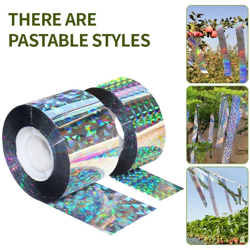 Bird Scare Tape Ribbon 50/80M Reflective Flash Reflectors Keep Pigeons, Hawks, Woodpeckers, Geeses Away for Garden, Orchard
