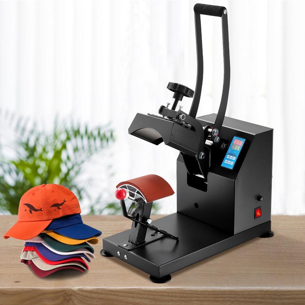 Hat Heat Press 5.5 x 3.5 inch Heat Press Machine 600W Professional Hat Heat Press Machine for Hats Caps Transfer Press Heat with 12000 Hours Life