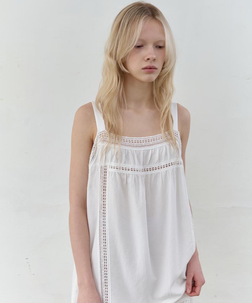 Seolan Sleeves Lace Dress_White