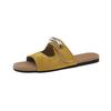 Female Shoes Ladies' Slippers Luxury Slides Summer Clogs Woman 2025 Designer Flat Soft Beach Retro Casual Rome Leisure