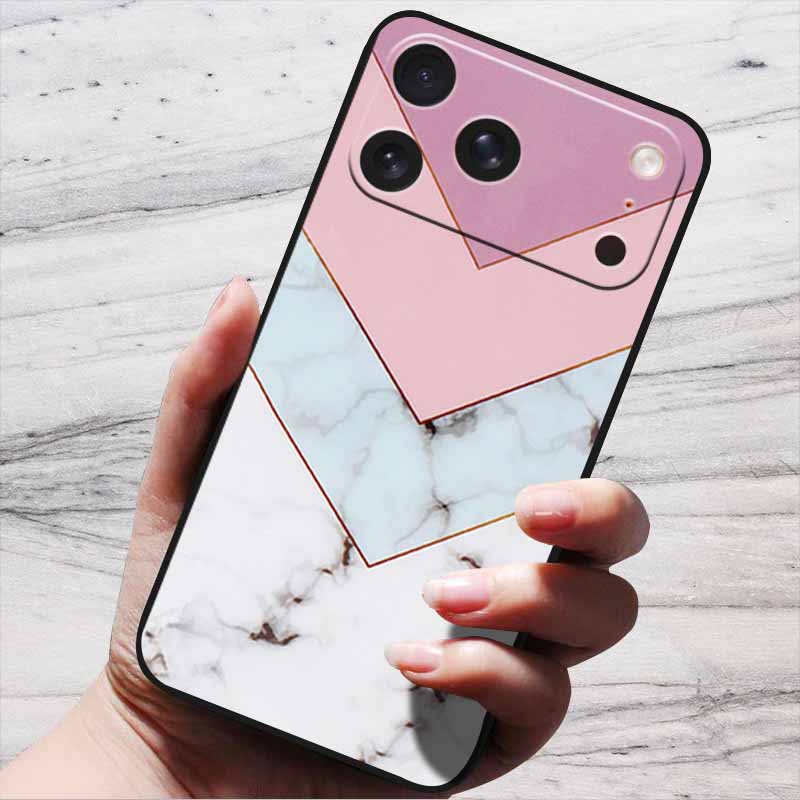 Marble Case For iPhone 16 Pro Max Black Edge Cover For iPhone17 Air 16e iPhone16 Plus Luxury Silicone Phone Cases Soft TPU Bag