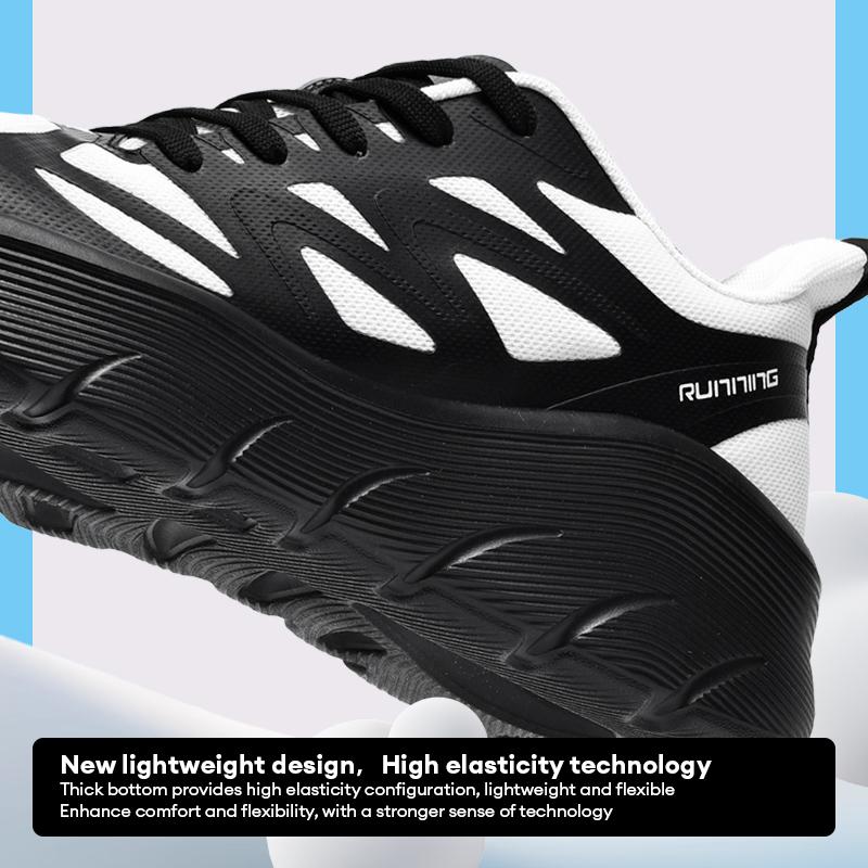 Women's Air Cushion Running Shoes with Shock Absorption Breathable Men's Lightweight Gym Sports Sneakers for Marathon Training