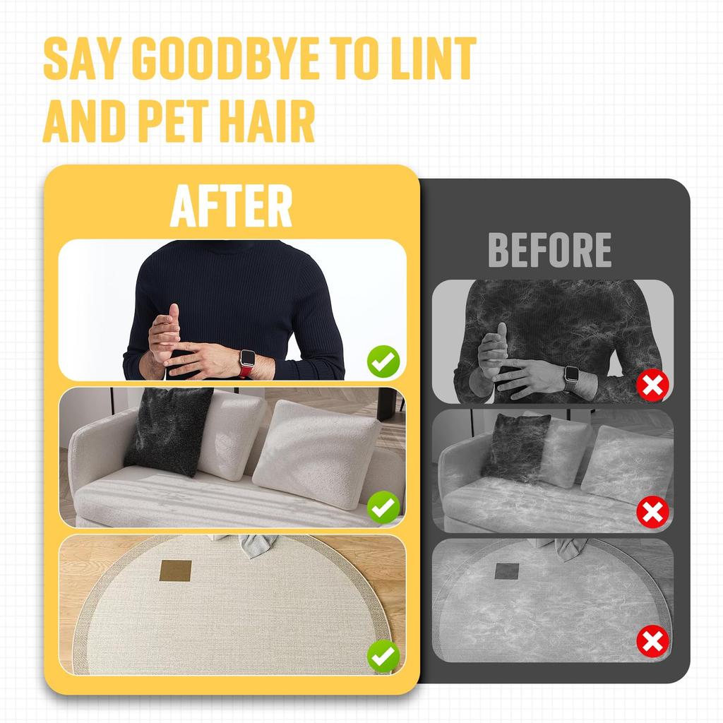 Pet Hair Remover Brushing Gloves – Remove Fur from Clothing, Furniture, Car Seats, Bedding & Upholstery Lint Hair Grooming Tool
