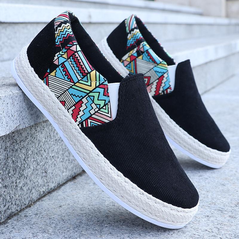 Fashion Men's Casual Shoes, Summer Shallow Mouthed Fisherman's Shoes, Canvas Board Shoes, One Foot Lazy Shoes