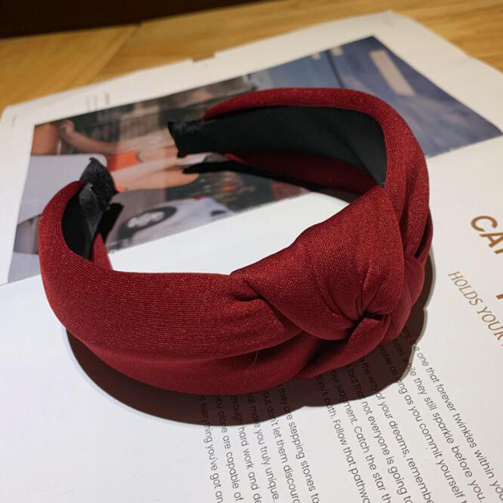 

PROLY Новая Модная Повязка На Голову Для Женщин Однотонная Мягкая Губчатая Повязка На Голову С Узлом Посередине Головной Убор Весна Лето Аксессуары Для Волос