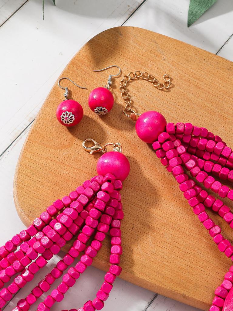 Extravagantní retro bohémský korálkový náhrdelník pro ženy