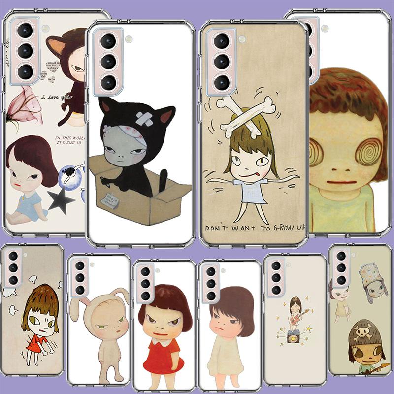 Cute Nara Yoshitomo Art Phone Case For Samsung Galaxy S25 Edge S24 S23 FE S21 S20 S10 Plus S22 S26 Ultra Cover Clear Cases TPU C