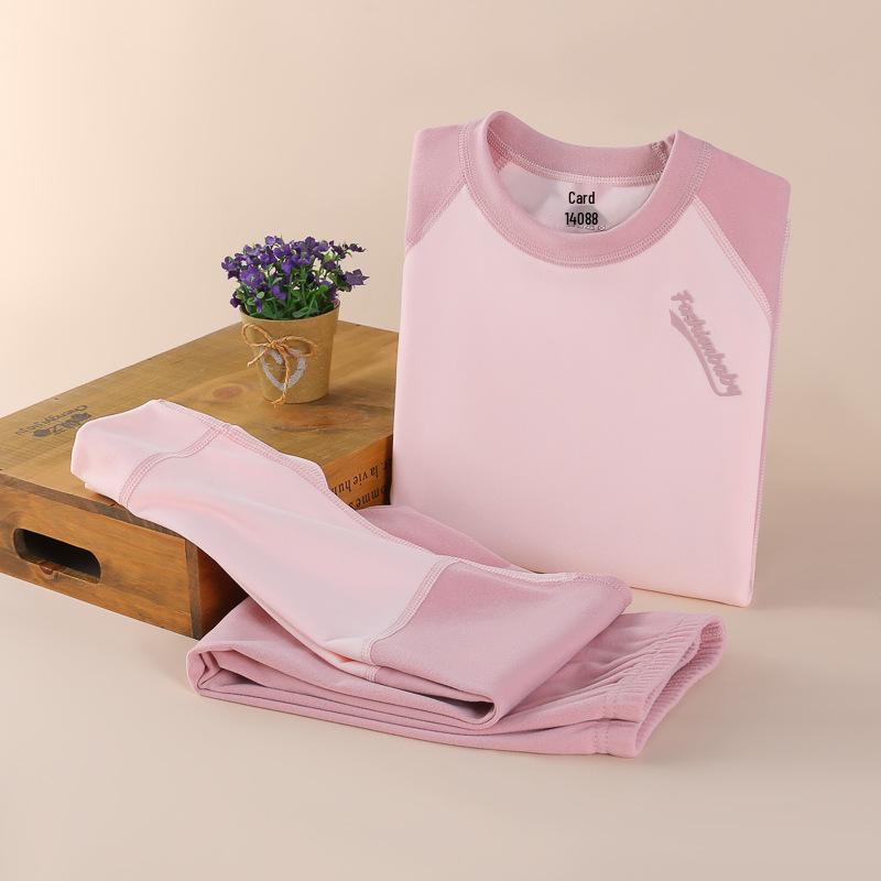 

Children s Thermal Underwear Set: Boys Spliced Pajamas & Girls Antibacterial Autumn Wear 110 cm
