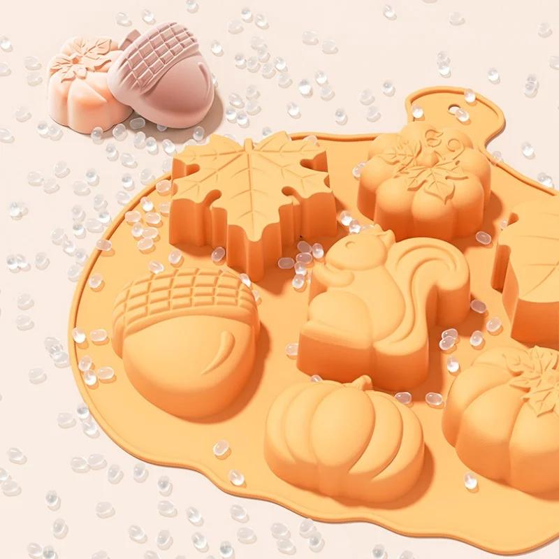 Silicone Cake Mold Set for Harvest Festival Pumpkin&Leaf Shapes Chocolate Mold Perfect for DIY Soap&Cold Process Baking Projects
