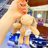 Cute Wool Long Ear Rabbit Keychain Pendant Doll Bag Cartoon Stuffed Ornament Toy