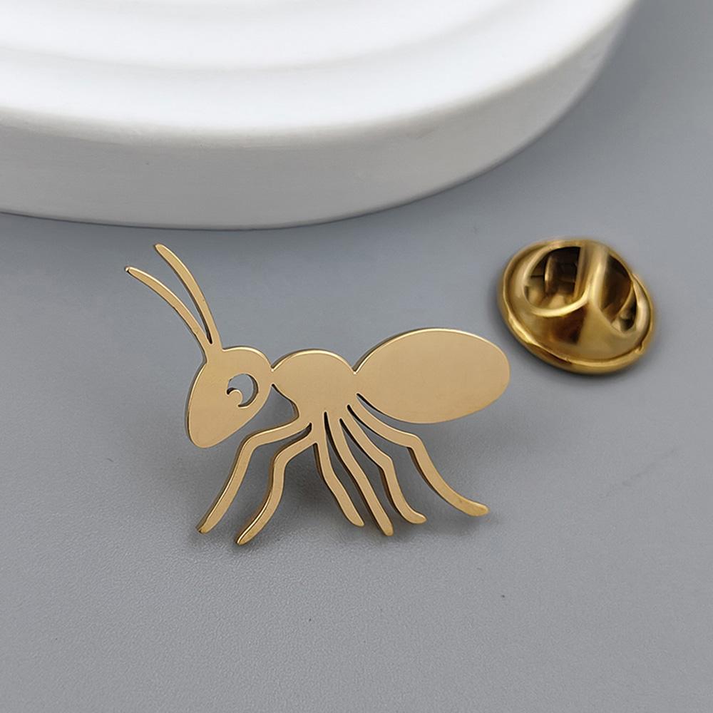 Fun gold-plated ant badge, ladies’ anti-exposure buttons, suit lapel pin, collar brooch, formal accessories