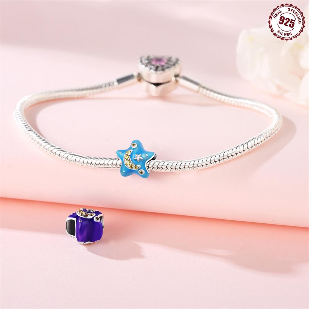 Beads Copper Charms Original Variable Temperature Stars Moon Sun Beads Fit Bracelet Jewelry Diy Fine Gift Accessory