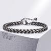 Vnox Vintage Mens Stainless Steel Bracelets Double Layered Round Curb Chain Wristband Oxidized Viking Punk Jewelry