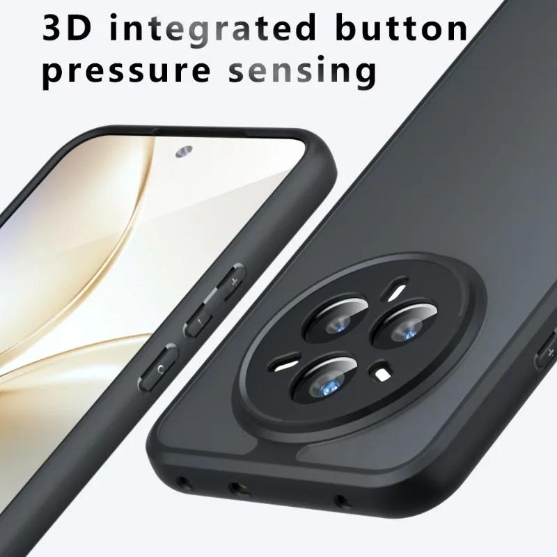 Shockproof Armor Case for Realme 14 Pro Plus Realme14 Matte Acrylic Hard Back Cover for Realme 14 Pro+ 14T 14X PC+TPU Bumper