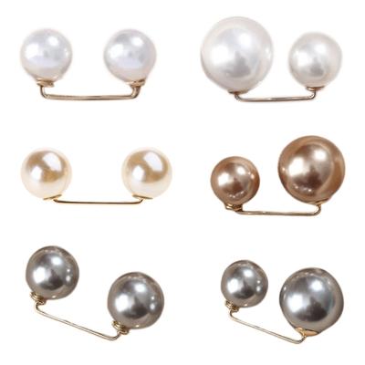 Pearl Brooch Pins For Women Safety Pins Neck Button Fashion Waist Pins For Dress Shrink Waist Circumferences