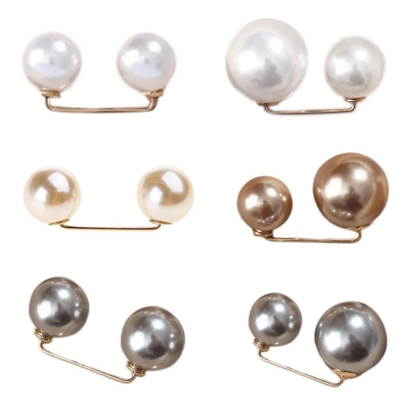 Pearl Brooch Pins For Women Safety Pins Neck Button Fashion Waist Pins For Dress Shrink Waist Circumferences