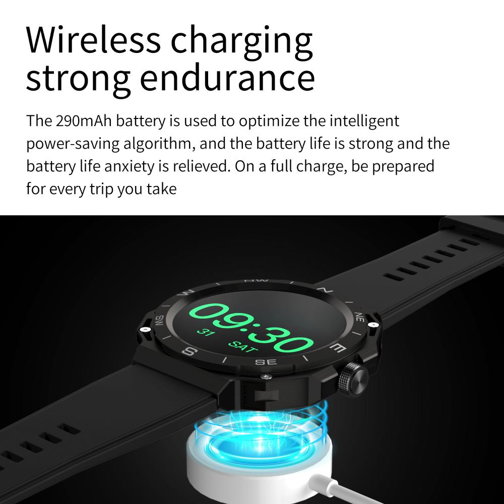 Men Blue Tooth Call Double Case Smart Watch Waterproof Sports Heartrate Voice Assistant Wireless Charging Smartwatch