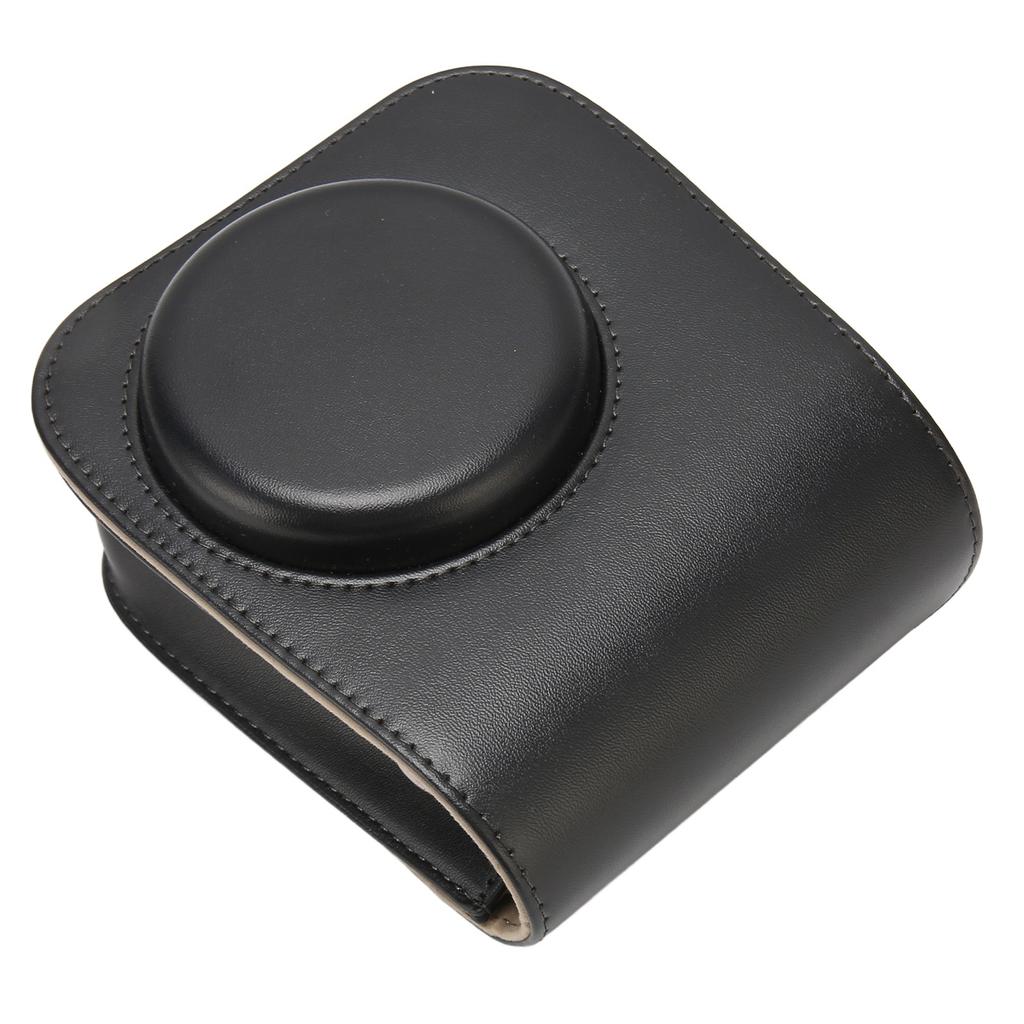 Protective Camera Case PU Leather Pure Color Camera Carrying Bag with Strap for Camping Travel