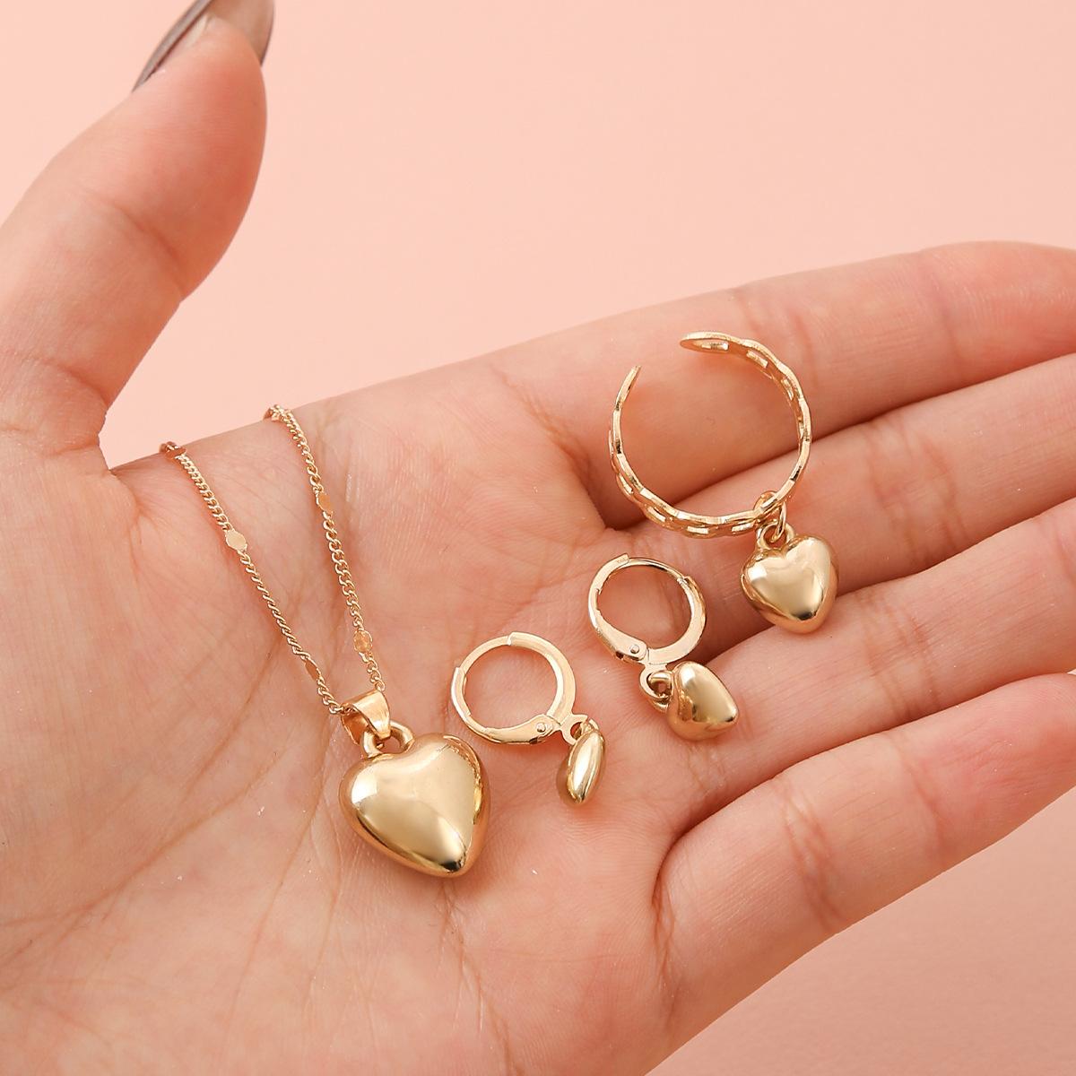 New Popular Jewelry Set Female Personality Versatile Rhinestone Zircon Necklace Earrings Watch Accessories